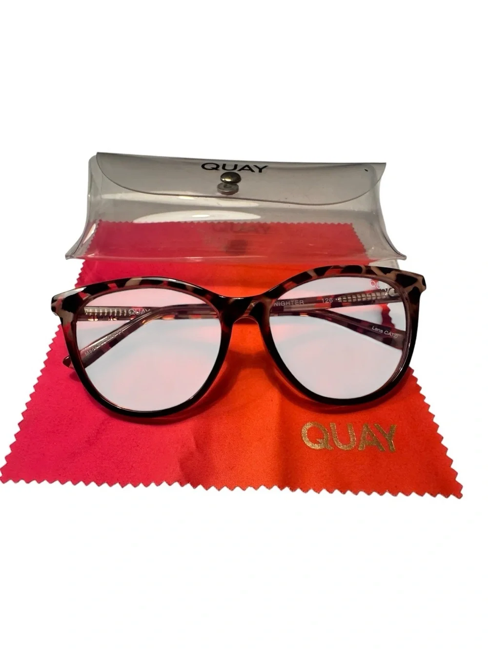 QUAY All Nighter 55mm Cat Eye Reading Glasses Tortoise Like New